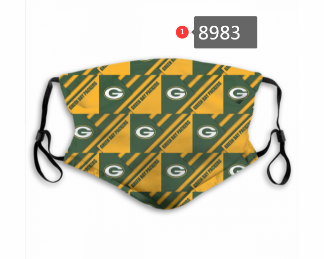 2020 NFL Green Bay Packers  #2 Dust mask with filter->nfl dust mask->Sports Accessory